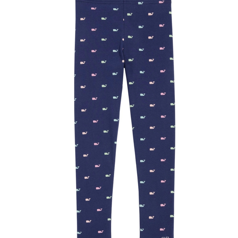 Kids Navy Whale Print Leggings